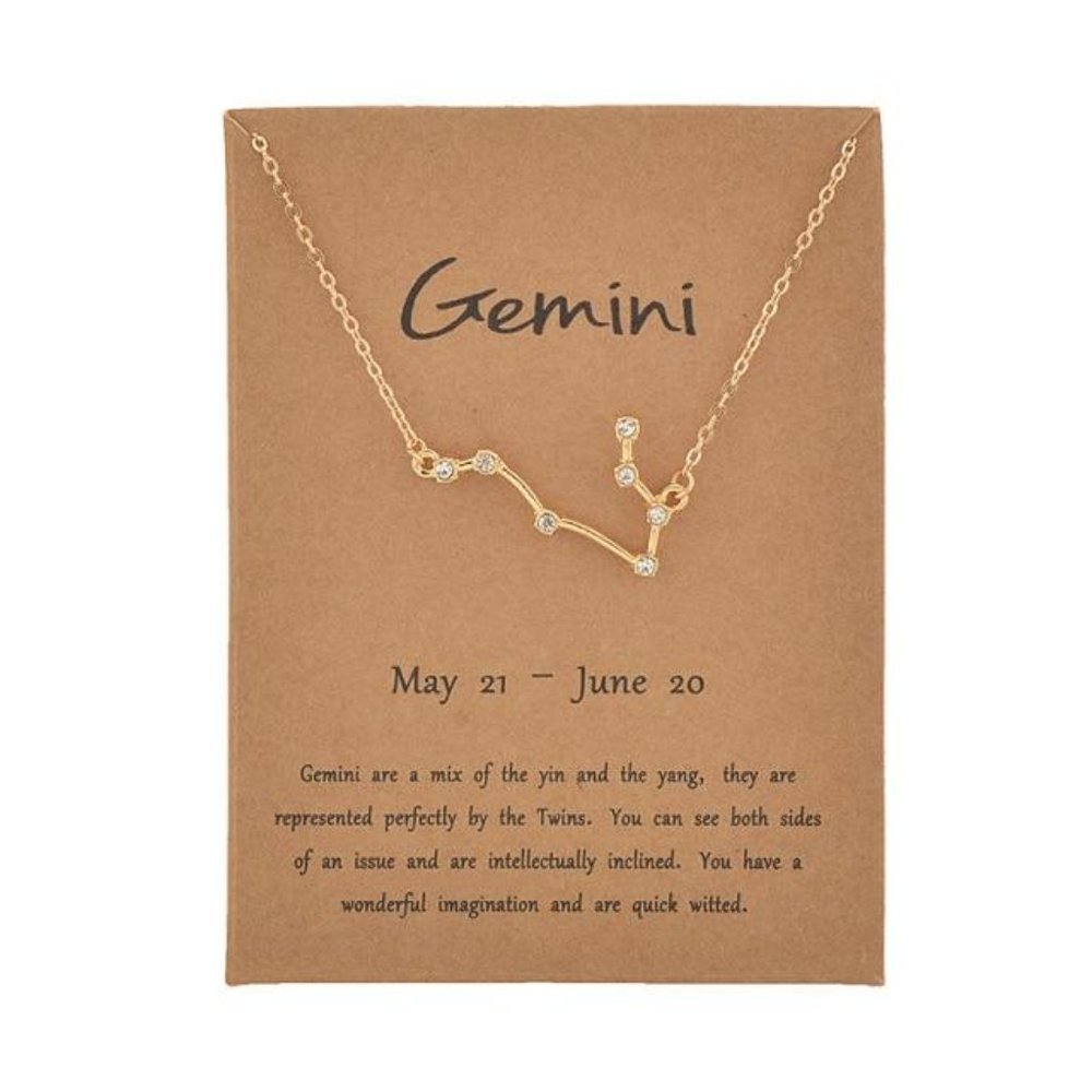 Gemini Rhinestone Constellation Astrological Necklace